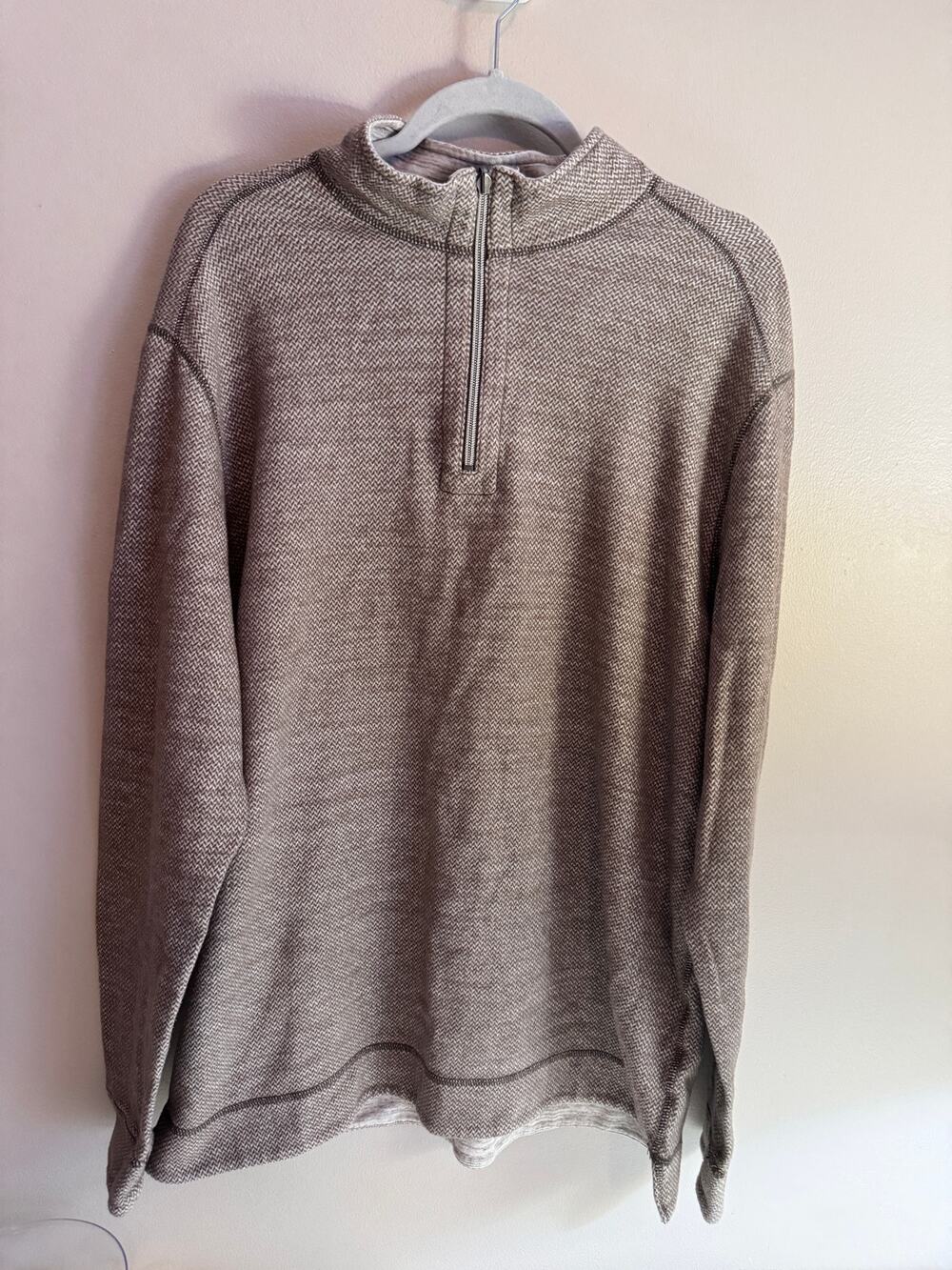 Title: Tommy Bahama Reversible Quarter Zip Pullover Men’s XL Brown
